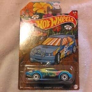 Hot Wheels Spring/Easter Collection Cosmic Coupe - Blue and Yellow Toy Car 2of 5